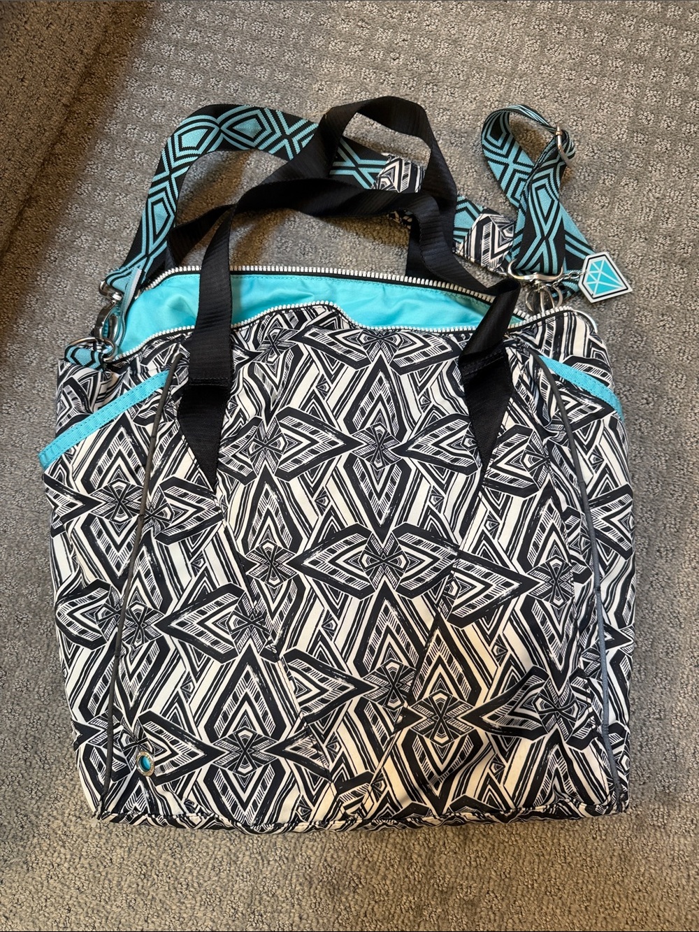 IVIVVA Dance Bag - Black & Teal Patterned